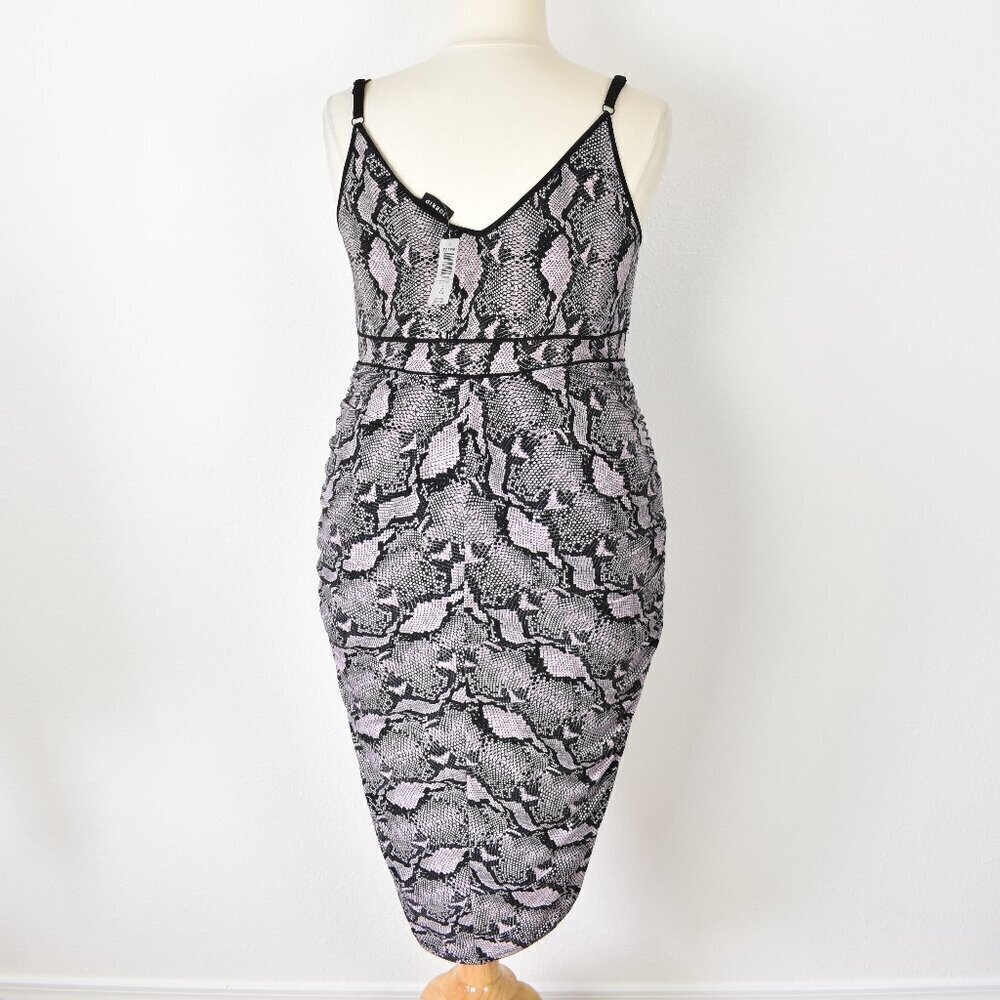 Torrid Mauve Pink Snakeskin Print Studio Knit Ruched Bodycon Dress NEW - 2 - Picture 6 of 10